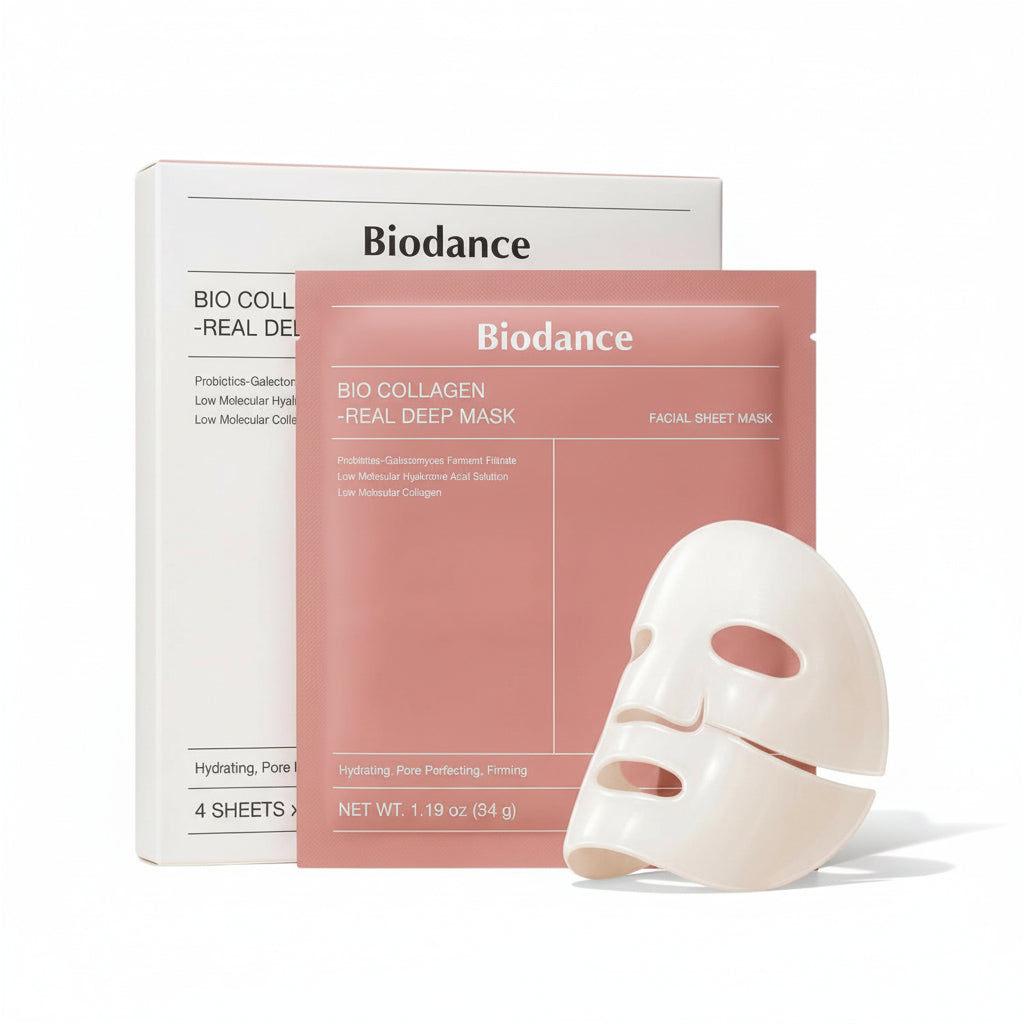Biodance bio collagen real deep mask facial sheet mask with packaging on white background