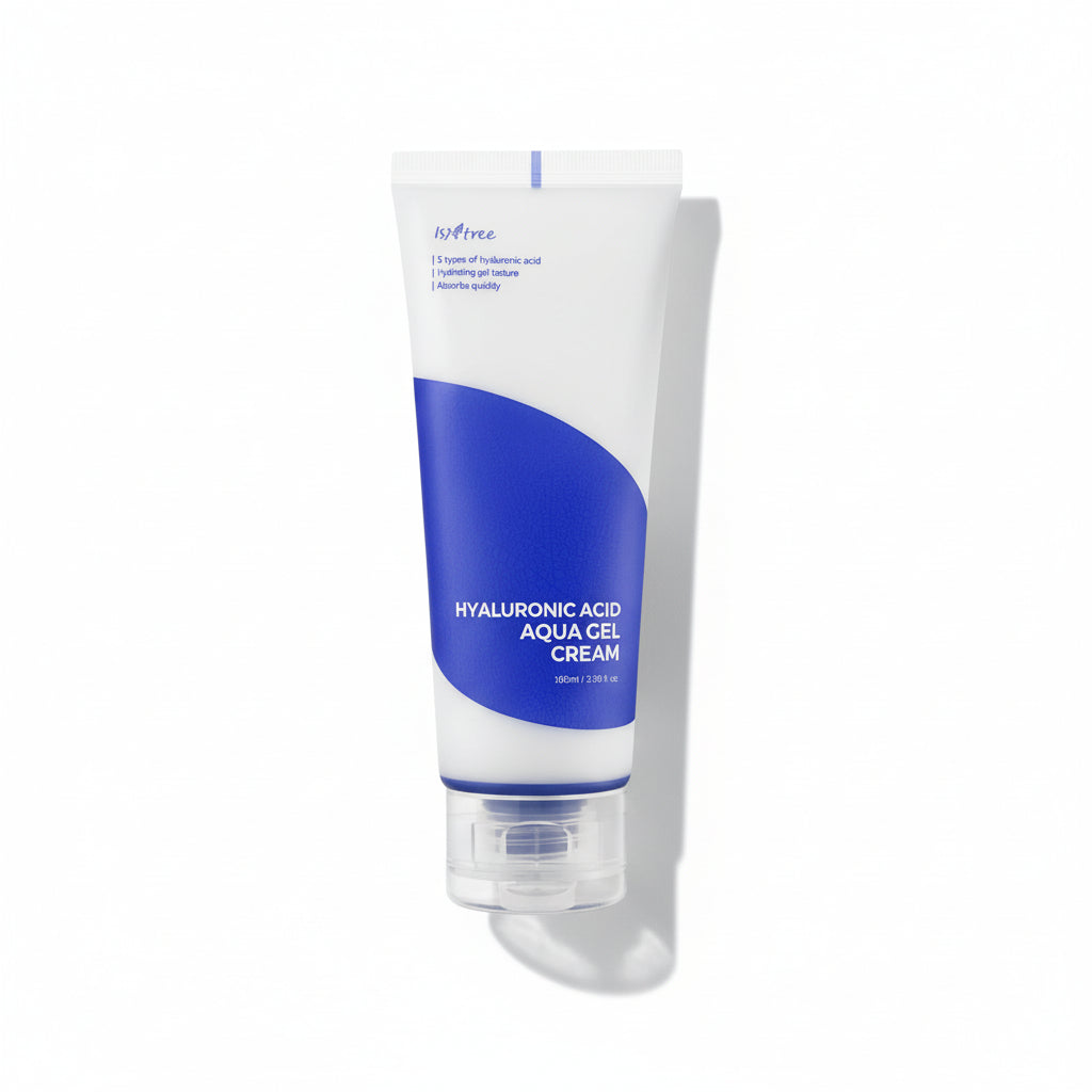 Isntree Hyaluronic Acid Aqua Gel Cream tube on white background