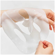 Close-up of Biodance bio collagen hydrogel sheet mask texture stretched by hand