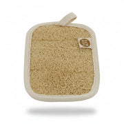 Plastic free loofah scouring pad made from natural fibres for clean kitchen and bathroom use
